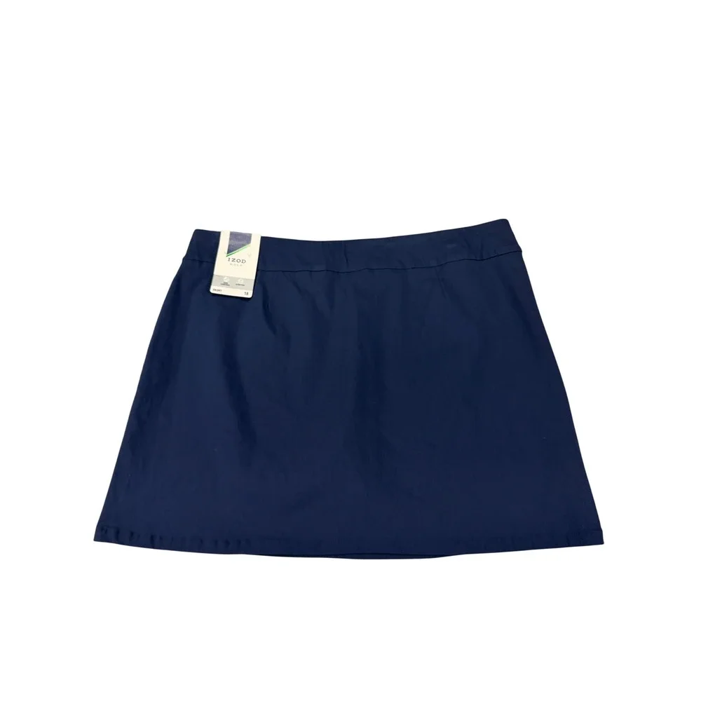 IZOD Golf Skort Womens 18 Navy Blue Sun Control Stretch Athletic Skirt MSRP $60